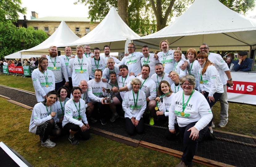 Kelly with the whole Parliamentary Tug of War team