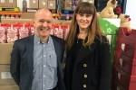 Kelly visiting Hancock's Cash and Carry